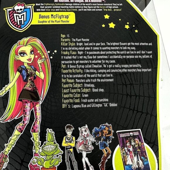 NIB Monster High Venus McFlytrap 2011 First Wave Retired - Picture 8 of 12